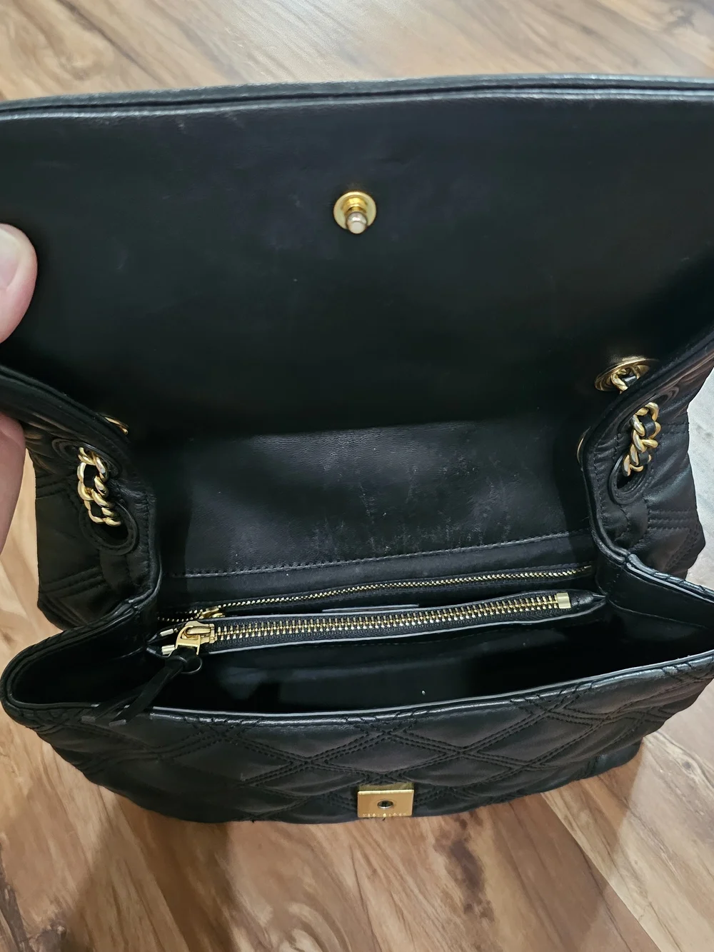 Tory Burch Black Quilted Leather Chain-Handle Shoulder Bag